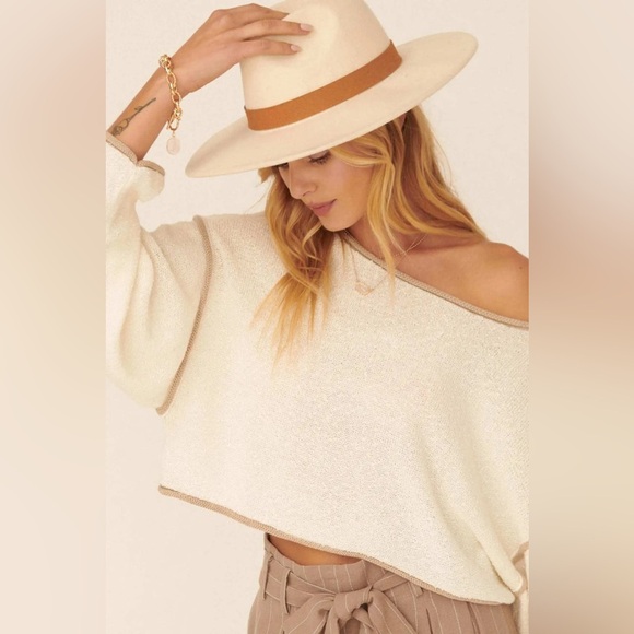 Promesa Cuddle Party Cropped Exposed-Seam Sweater Size M - Picture 1 of 10